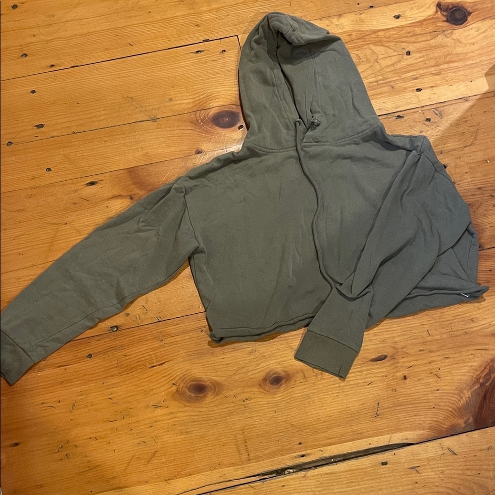 Me to We Olive Green Cropped Hoodie